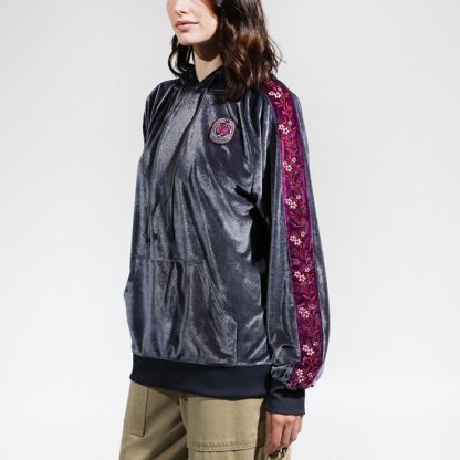 Rose Velour Gray Hoodie - Image 5
