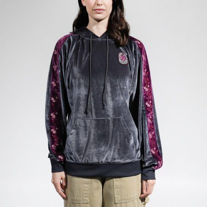 Rose Velour Gray Hoodie - Image 6