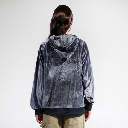 Rose Velour Gray Hoodie - Image 8