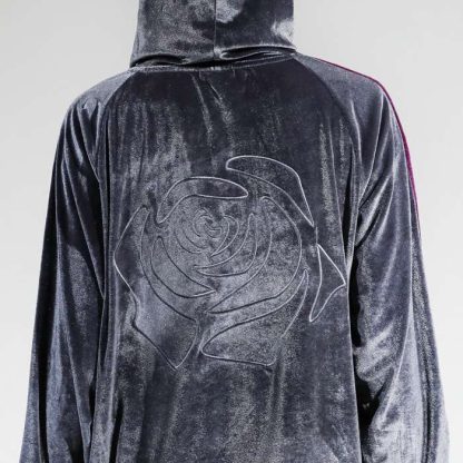 Rose Velour Gray Hoodie - Image 10