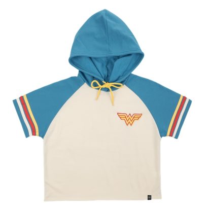 Wonder Woman Cropped Short Sleeve Hoodie - Image 2