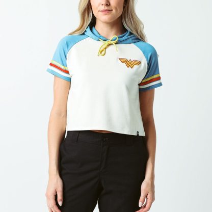 Wonder Woman Cropped Short Sleeve Hoodie - Image 3