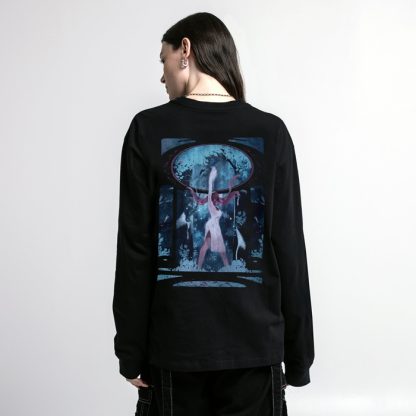 Persephone Among The Trees Black Long Sleeve - Image 4