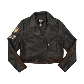 Ahsoka Faux Leather Cropped Moto Jacket