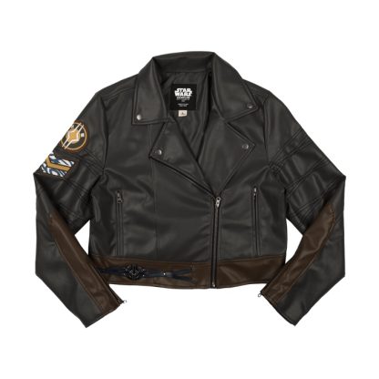 Ahsoka Faux Leather Cropped Moto Jacket
