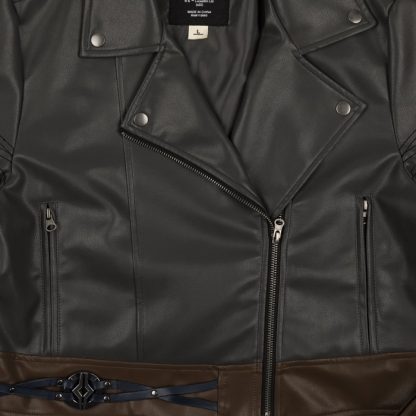 Ahsoka Faux Leather Cropped Moto Jacket - Image 8