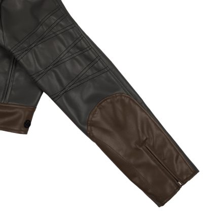 Ahsoka Faux Leather Cropped Moto Jacket - Image 12
