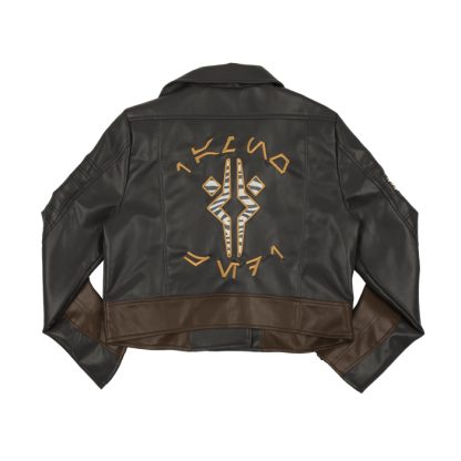 Ahsoka Faux Leather Cropped Moto Jacket - Image 7