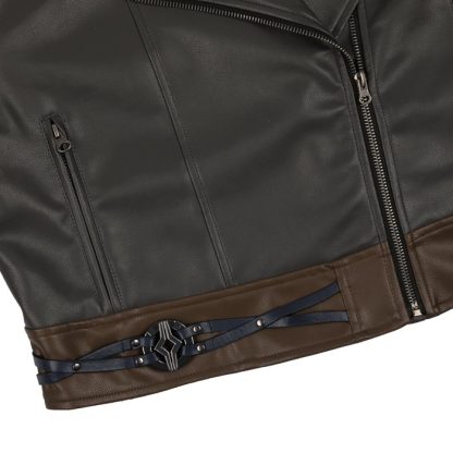 Ahsoka Faux Leather Cropped Moto Jacket - Image 9