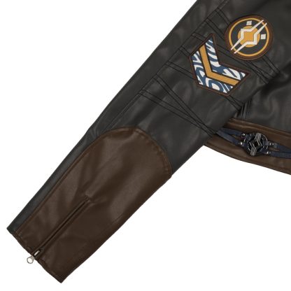 Ahsoka Faux Leather Cropped Moto Jacket - Image 11