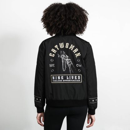 Catwoman Nine Lives Black Bomber Jacket - Image 7