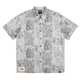 Batman Woven All Over Comic Print Button-Down Shirt