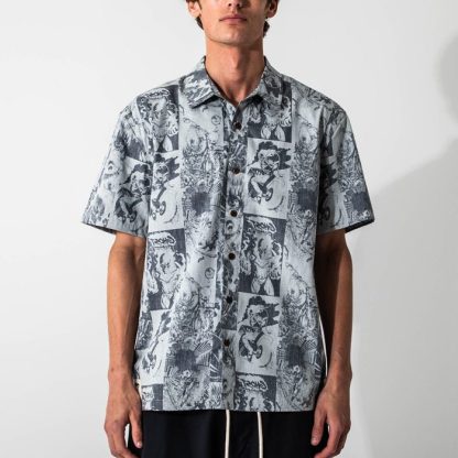 Ghost Rider All Over Comic Print Button-Down Shirt - Image 3