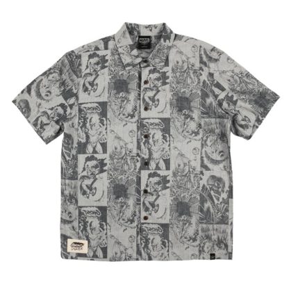 Ghost Rider All Over Comic Print Button-Down Shirt