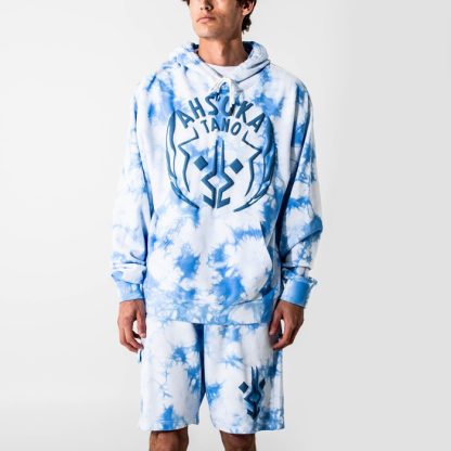Ahsoka Blue Cloud Wash Hoodie & Shorts Lounge Set - Image 4